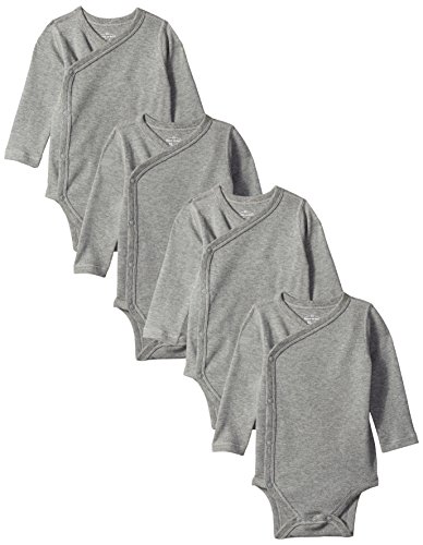 Moon and Back Baby Set of 4 Organic Long-Sleeve Side-Snap Bodysuits