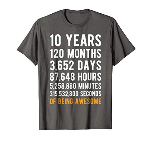 Book Cover 10th Birthday Gift T Shirt 10 Years Old Being Awesome Tee