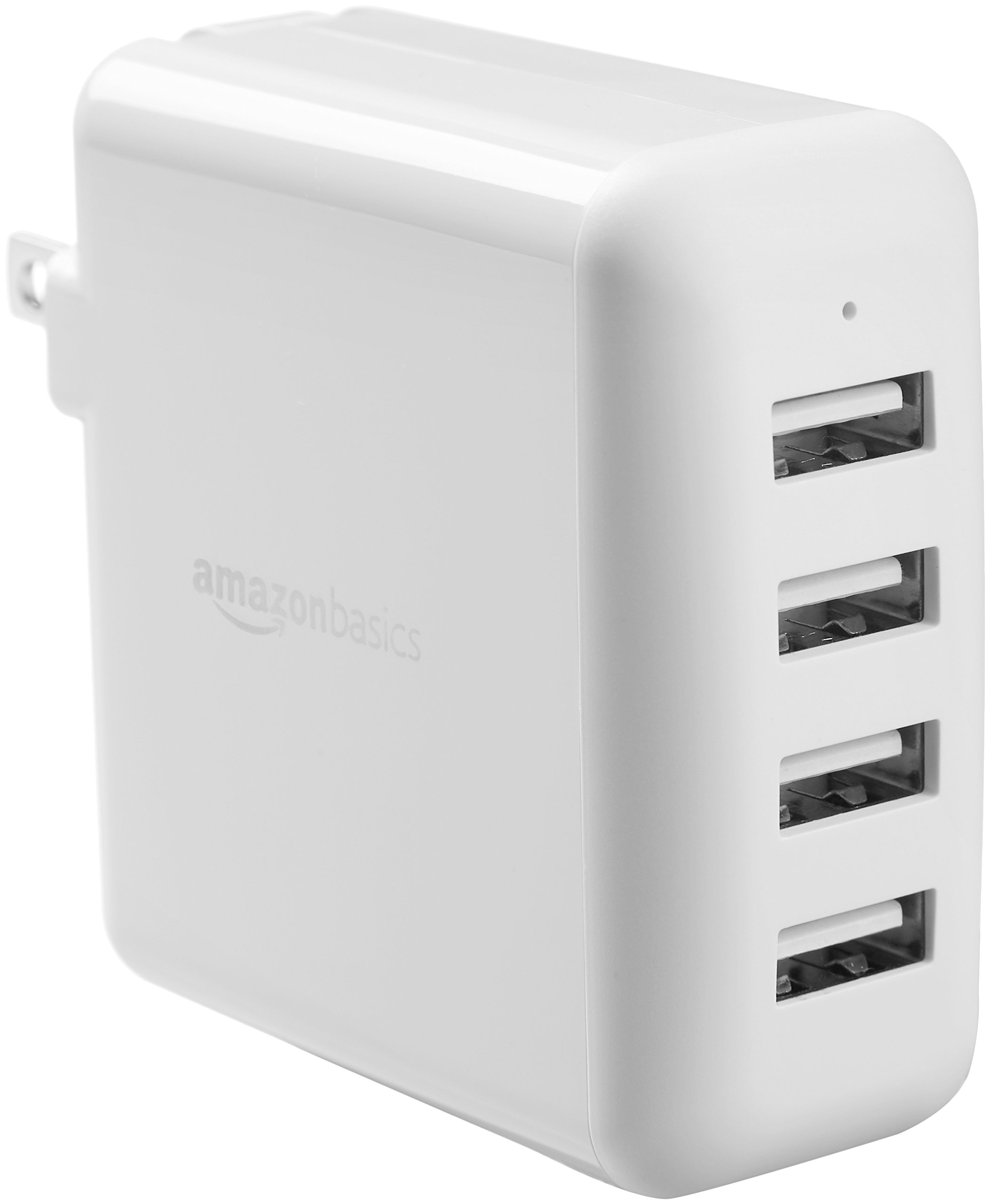 Book Cover AmazonBasics 40W 4-Port USB Wall Charger - White White 4 Port