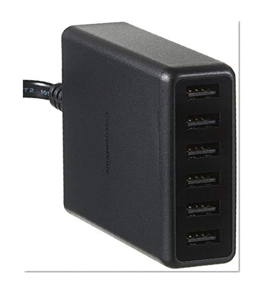 AmazonBasics 60W 6-Port USB Wall Charger - Black