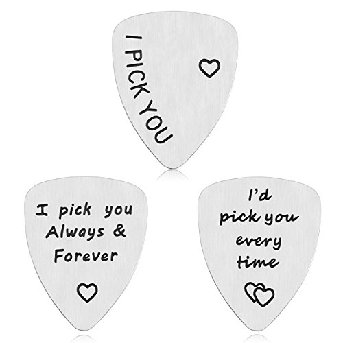 Book Cover iJuqi Boyfriend Gifts for Him Men - 3PCS Boyfriend Guitar Pick, Boyfriend Gifts for Christmas, Valentines Gifts for Boyfriend Husband FiancÃ© Son Brother