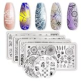 Born Pretty Nail Art Stamping Plate Set Christmas Theme Snowflakes Tree trim Print Tool with 1Pc Jelly Stamper