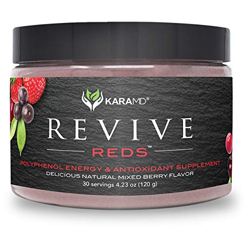 KaraMD Revive Reds | Doctor Formulated Concentrated Polyphenol Energy Blend | Natural & Non-GMO Superfood Powder Health Supplement | Vital Reds, Antioxidants, Complete Digestive Enzymes - 30 Servings