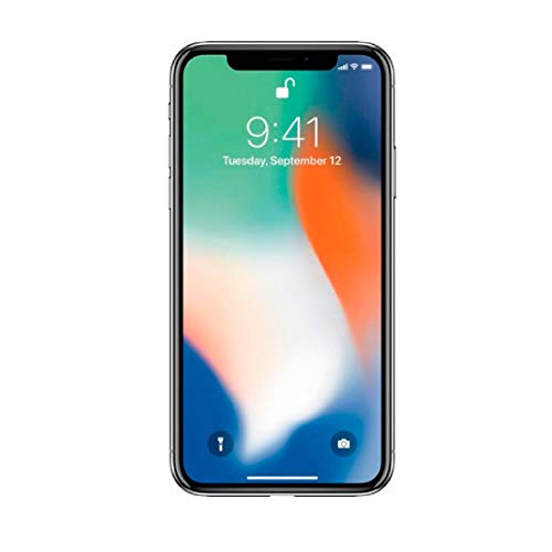 Apple iPhone X, GSM Unlocked, 64GB - Silver (Renewed)
