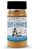 Miners Mix Roast and Prime Rib Herbed Seasoning Dry Rub - Rosemary, Garlic, Black Pepper, Oregano, and Thyme for the Perfect Crust on Beef, Pork, Lamb or Rotisserie Chicken. Low Salt, No MSG. 5 oz