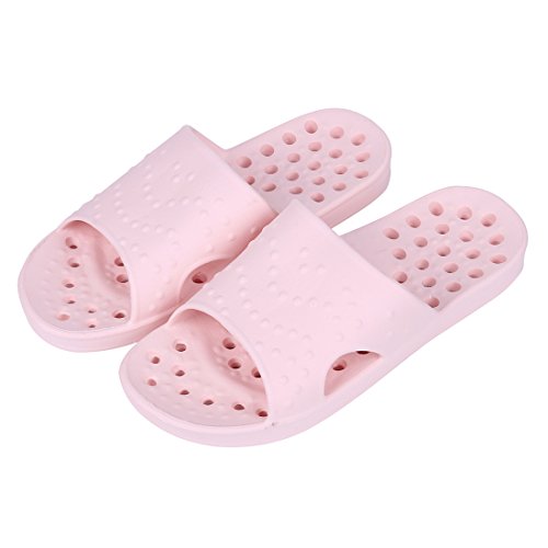 Book Cover Shower Sandal Slippers Quick Drying Bathroom Slippers Gym Slippers Soft Sole Open Toe House Slippers, Pink, 7.5-9 Women / 6.5-8 Men