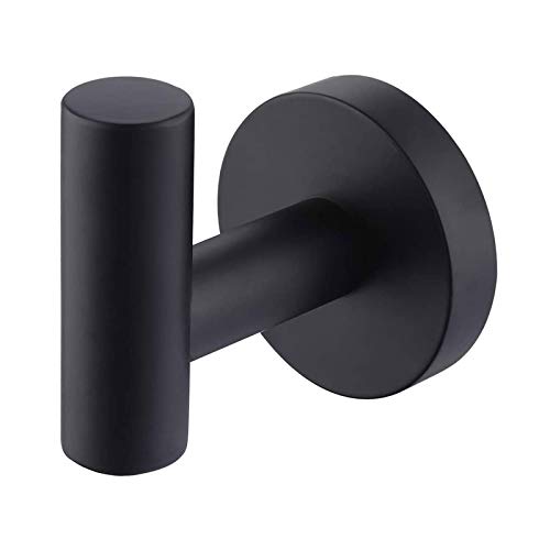 KES Bathroom Towel Hook No Drill Robe Hook Shower Kitchen Wall Hanging Hooks Wall Mount SUS 304 Stainless Steel Matt Black, A2164DG-BK