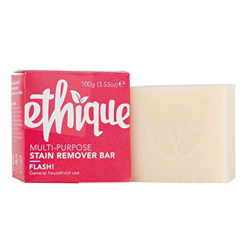 Ethique Flash! Multi-Purpose Solid Laundry and Stain Remover Bar - Plastic-Free, Vegan, Cruelty-Free, Eco-Friendly, 3.52 oz (Pack of 1)