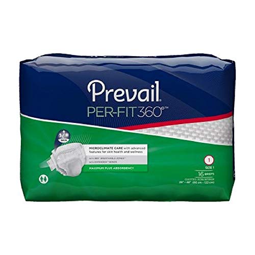 Prevail - Per-Fit 360° - Adult Incontinent Brief - Tab Closure Medium Disposable Heavy Absorbency - 16/Bag - MCK