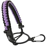 Gearproz Handle for Hydro Flask - America's #1 Paracord Bottle Carrier with Safety Ring Holder - Fits Wide Mouth Water Bottles 12 oz to 64 oz - Top Ratings, 20+ Colors (Purple w/Compass)