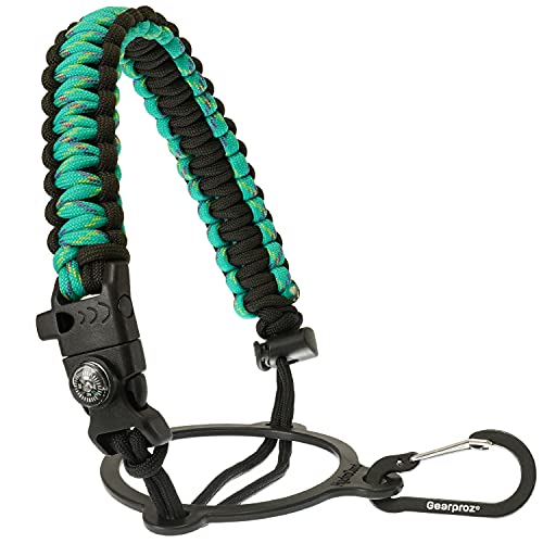 Gearproz Paracord Handle for Wide Mouth Water Bottles - Compatible with Hydroflask, Iron Flask, Thermoflask, Takeya, 12 to 64 oz - Reusable Water Bottle Accessories Handle Survival Cord (Mint)
