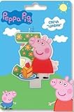 Peppa Pig Birthday Party Supplies Cake Topper Molded Colored Number 3 Candle Holiday Baking Dessert Cupcake Decorating Idea for Celebration Boy's or Girl's Bday Anniversary Kid's Party