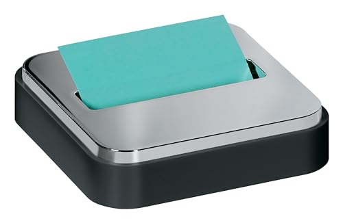 Post-it Dispenser Sticky Dispenser, Black & Silver, Easy One Handed Dispensing (STL-330-B)
