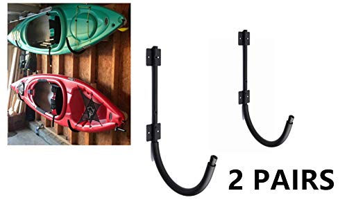 Mrhardware Kayak Wall Rack Canoe Hanging Wall Frame Canoeing Aquaplane Skis Indoor Storage Rack (2 Pairs)