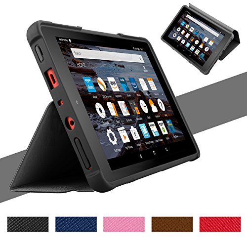 MOSTY Fire HD 8 Tablet Case for All-New Kindle, Shockproof Anti-Scratch Protective Lightweight Slim Folding Stand Shell Cover for Fire HD 8 with Auto Wake/Sleep (7th Generation, 2017 Release)