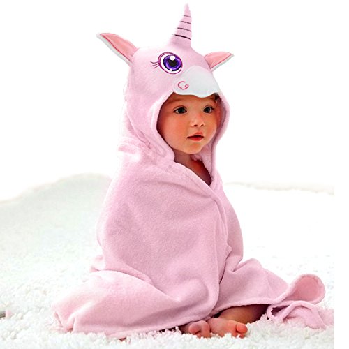Baby Hooded Towel Upsimples Unicorn Baby Towels for Baby Girls 35 Ã— 35 Inches Ultra Large 500GSM Super Soft Organic Bamboo Baby Towels for Baby Infant Toddler | Baby Girl Shower Gift Photo Shoot Props