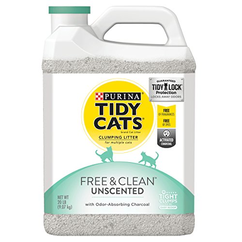 Purina Tidy Cats Clumping Cat Litter, Free & Clean Unscented Multi Cat Litter - (2) 20 lb. Jugs