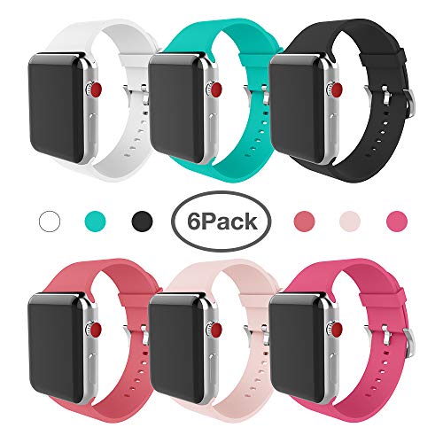 Book Cover for Apple Watch Band 38mm Soft Silicone Replacement Band for Apple Watch Series 3 Series 2 Series 1