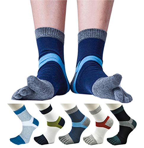 Men's Toe Socks 5 Finger Crew Cotton (Pack of 4 / 5 / 6)