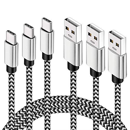 Google Pixel 2 Charging cable,[3-Pack] Extra Long Durable USB C Cable 10FT 6FT 3FT Nylon Braided Charging Cord,USB Type C Cable for Samsung Galaxy S9/S8 Note 8,Google Pixel XL,LG V30 V20 G5 G6,Moto Z2