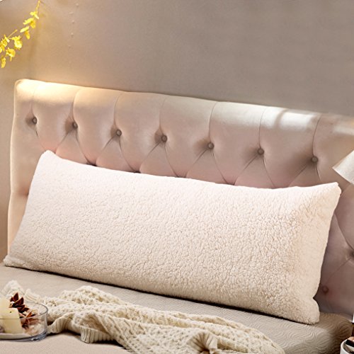 Book Cover Reafort Ultra Soft Sherpa Body Pillow Cover/Case with Zipper Closure 21