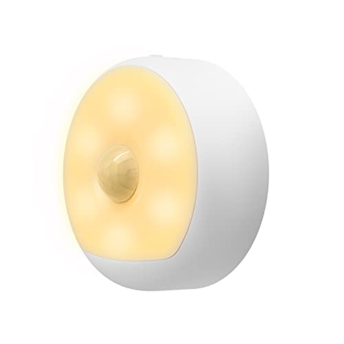 YEELIGHT Motion Sensor Night Light,Rechargable LED Night Light with Dusk to Dawn Sensor,Auto On & Off,Motion Sensor Light for Bedroom,Bathroom,Kitchen,Stairs,Cabinet,Hallway,2700K Warm White