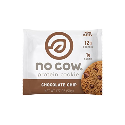 No Cow Protein Cookie, Chocolate Chip, 12g Plant Based Protein, Low Sugar, Dairy Free, Gluten Free, Vegan, 12 Count