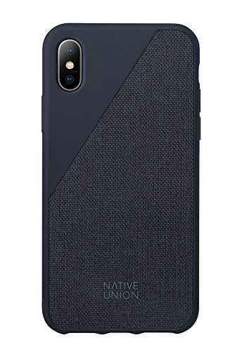 Native Union CLIC Canvas Case - Premium Woven Fabric Cover - Compatible with iPhone X (Marine)