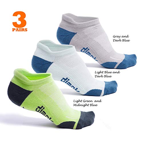 dimok Athletic Running Socks - No Show Wicking Blister Resistant Long Distance Sport Socks for Men and Women (Mixed4, Medium)