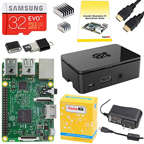 Book Cover CanaKit Raspberry Pi 3 Complete Starter Kit - Includes 32 GB Samsung EVO+