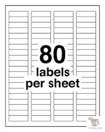 BESTeck White Laser Inkjet 1.75"x0.5" Return Address Mailing FBA Labels 80-UP 80 Labels Per Sheet (100 Sheets)