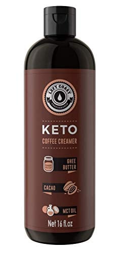 Book Cover Keto Coffee Creamer with MCT Oil, Ghee Butter, Cocoa Butter - 16oz / 32 Servings (Must Blend) - No Carb Keto Creamer for Coffee Booster [Unsweetened] | Ketogenic, Low Carb (Zero), Paleo Friendly