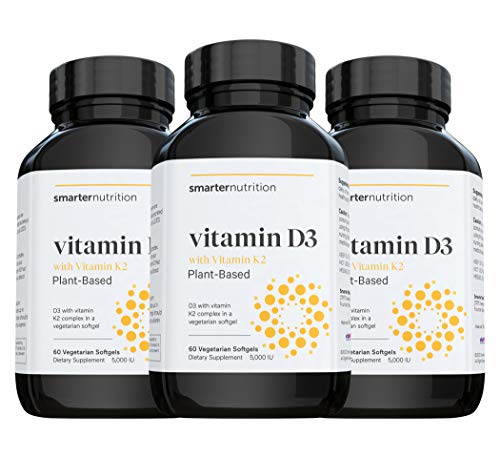 Book Cover Plant-Based Vitamin D3 Immune Support with Vegan K2 Complex in a Vegetarian Softgel - Includes 5,000 IU of Vitamin D for Immunity Boost, Complete Bone Health (90 Servings)(Packaging May Vary)