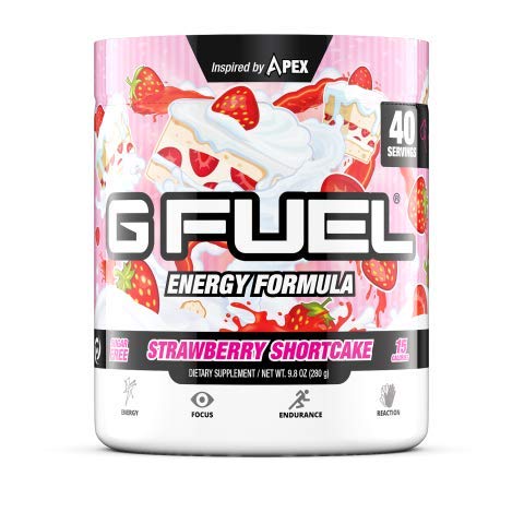 Book Cover G Fuel Strawberry Shortcake Elite Energy Powder Inspired by Apex, 9.8 oz (40 Servings)