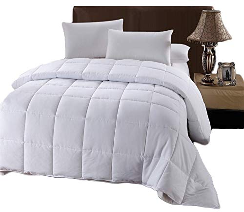 Royal Hotel Comforter White Down Alternative - King Quilted Duvet Insert - Hypoallergenic All-Season Comforter with Corner Tabs - Hotel Down Alternative Plush Fill - Oversized King