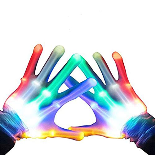 Toys for 3-12 Year Old Boys, Halloween Costume LED Flashing Gloves Novelty Cosplay Festival Party Toys for 3-12 Year Old Girls Cool Fun Christmas New Gifts for Boys Age 3-12 Stocking Fillers GL01