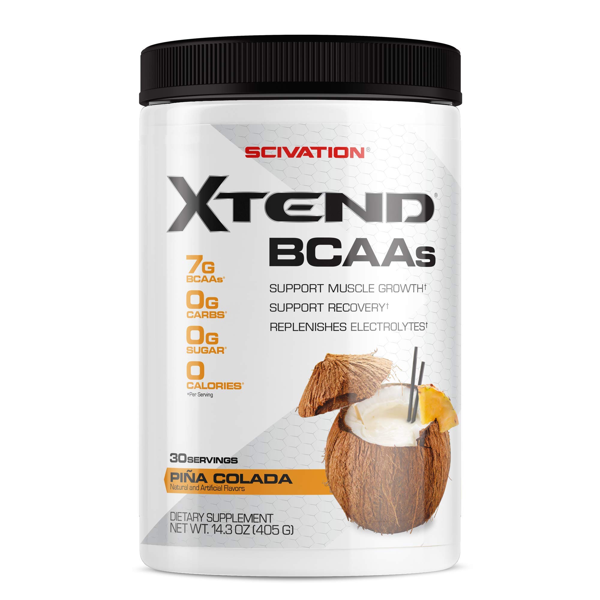 Scivation Xtend BCAA Powder, 7g BCAAs, Branched Chain Amino Acids, Keto Friendly, Pina Colada, 30 Servings