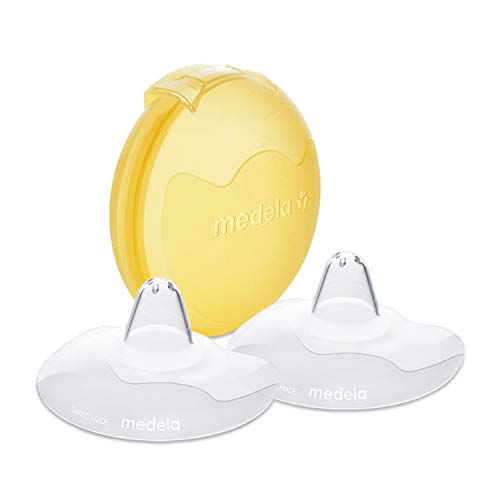 Book Cover Medela Contact Nipple Shield for Breastfeeding, 24mm Medium Nippleshield, For Latch Difficulties or Flat or Inverted Nipples, 2 Count with Carrying Case, Made Without BPA