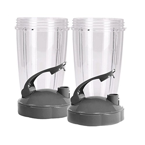 Book Cover NUTRiBULLET 24-Ounce Cups with Flip Top To-Go Lid by NutriGear (Pack of 2) | NutriBullet Replacement Parts & Accessories | Fits NutriBullet 600w and Pro 900w Blender
