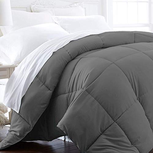 Book Cover Beckham Luxury Linens Full/Queen Size Comforter - 1600 Series Down Alternative Home Bedding & Duvet Insert - Slate Gray