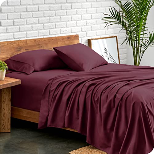 Book Cover Bare Home Queen Sheet Set - Luxury 1800 Ultra-Soft Microfiber Queen Bed Sheets - Double Brushed - Deep Pockets - Easy Fit - 4 Piece Set - Bedding Sheets & Pillowcases (Queen, Burgundy)