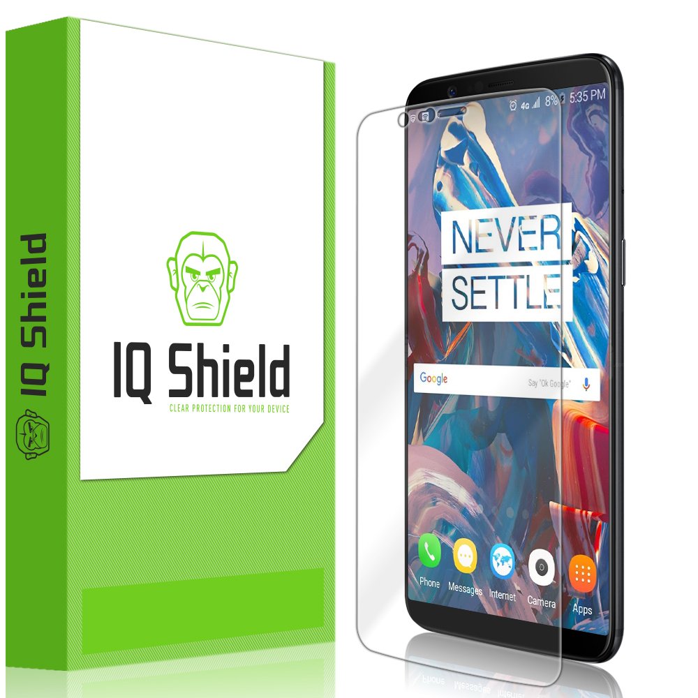 Book Cover IQShield Screen Protector Compatible with OnePlus 5T Anti-Bubble Clear Film 6.0 INCH