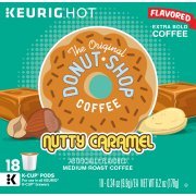 The Original Donut Shop Nutty Caramel Keurig Single-Serve K-Cup Pods, Medium Roast Coffee, 18 Count - Pack of 1