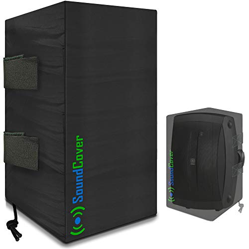 Two Sun Dust & Water Resistant Outdoor Speaker Covers Bags for Yamaha AW294, Definitive Technology AW 5500, Polk Audio Atrium 6, Yamaha AW350 & Bose 251 by SoundCoverâ€¦