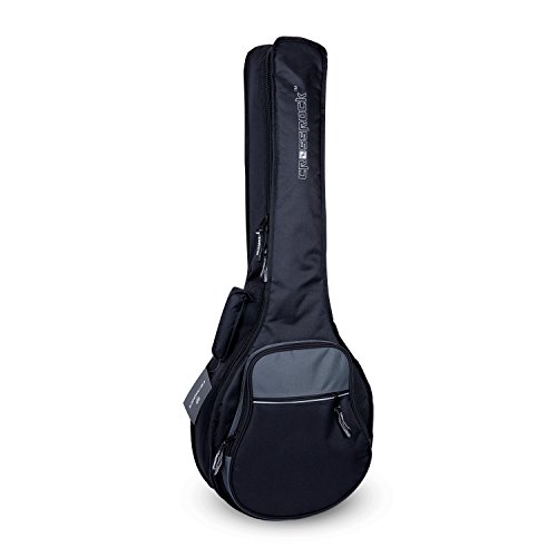 Crossrock CRSG106BJBG Padded Gig Bag for Open Back & Resonator Banjos, Backpack Straps, Black/Grey