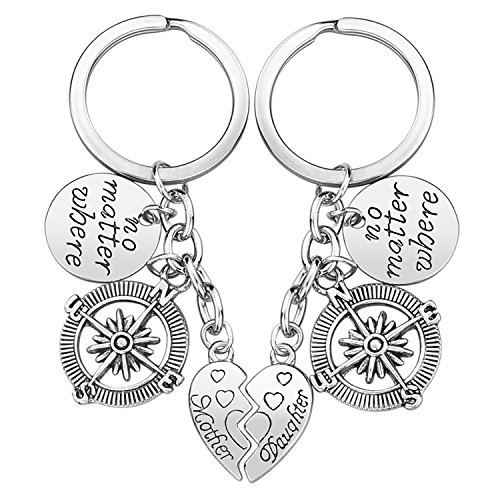 iJuqi Mother's Day Gifts for Mom 2PCS Mother Daughter Keychain Christmas Birthday Gifts for Mom