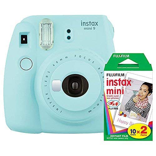 Book Cover Fujifilm instax Mini 9 Instant Camera (Ice Blue) with Film Twin Pack Bundle (2 Items)