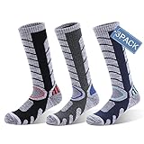 GUUMOR 2/4 Pairs Ski Socks Womens Mens Skiing Snowboarding Warm Winter Thermal Socks