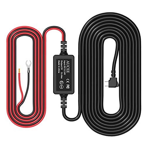 AUCEE Dash Cam Hardwire kit, Mini USB Port,DC 12v/24v to 5V/2A Max Car Charger Cable kit with Fuse,Low Voltage Protection for Dash Cameras
