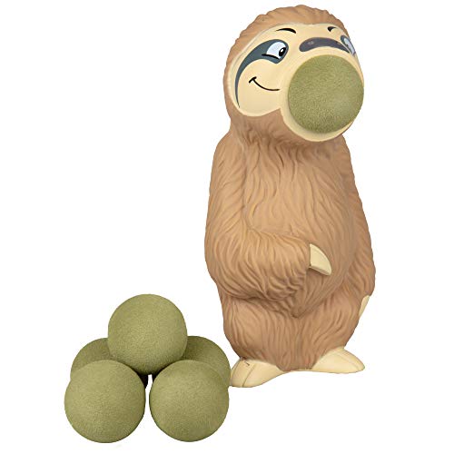 Hog Wild Sloth Popper Toy - Shoot Foam Balls Up to 20 Feet - 6 Balls Included - Age 4+